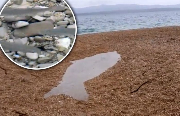 Zlatni rat gets a fish shaped lake with fishes inside!